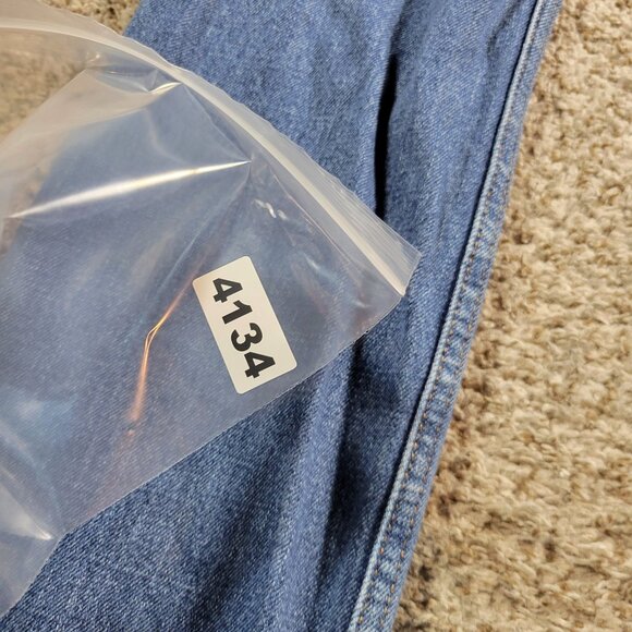 Hollister Jeans Mens 29x30 Straight Dark Wash Denim Button Fly Down Distressed - Picture 7 of 7